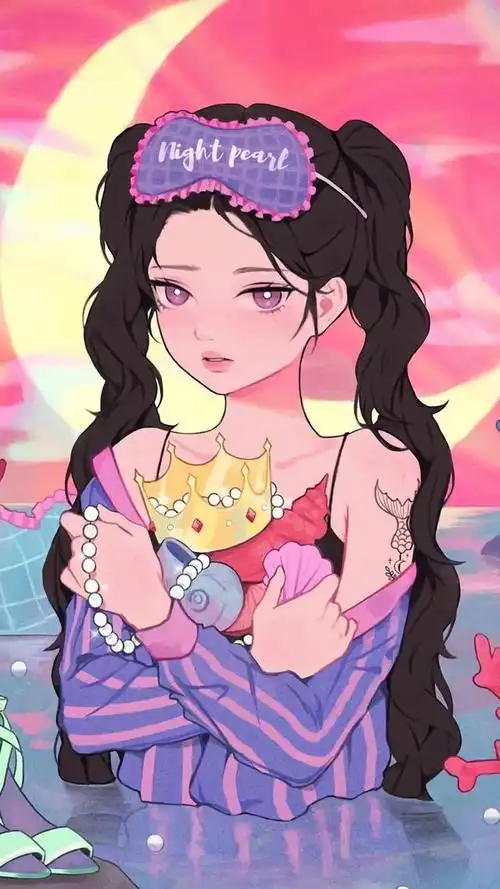 一组卡通人物插画壁纸,少女心爆棚