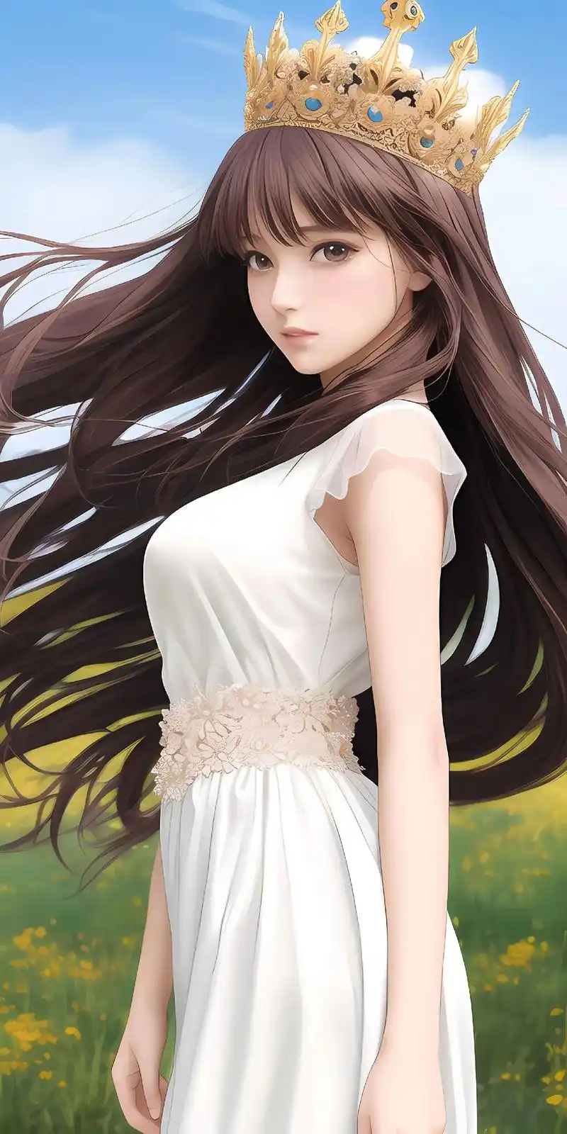 (4k全面屏壁纸)白裙公主.#二次元 3d漂亮的公主#这谁顶 - 抖音