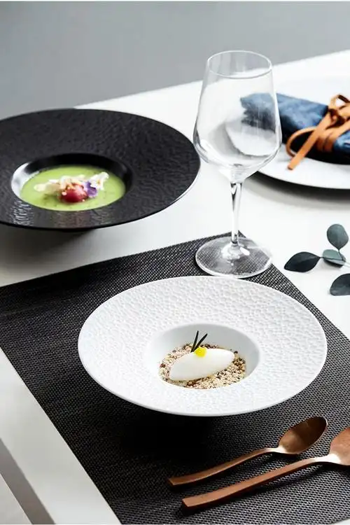 厂家创意境菜草帽盘浓汤鱼刺盘摆盘牛排盘高档酒店餐厅陶瓷餐盘子