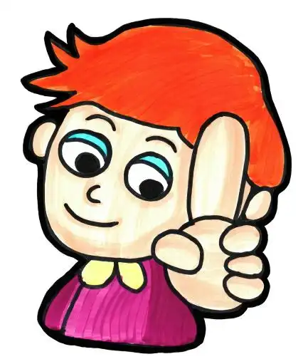 图4:简笔画的第四步  一般白色底的pop插图需要上色,但黄色底的pop