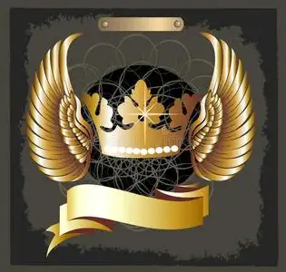 带翅膀的格鲁基皇冠矢量照片