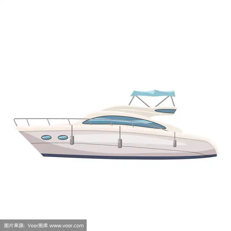 快艇上的海景背景卡通