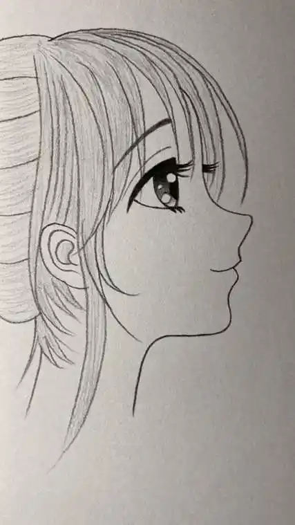 高顶帽子简笔画图案小女孩许愿简人物简笔画儿童人像侧面简笔画素描如