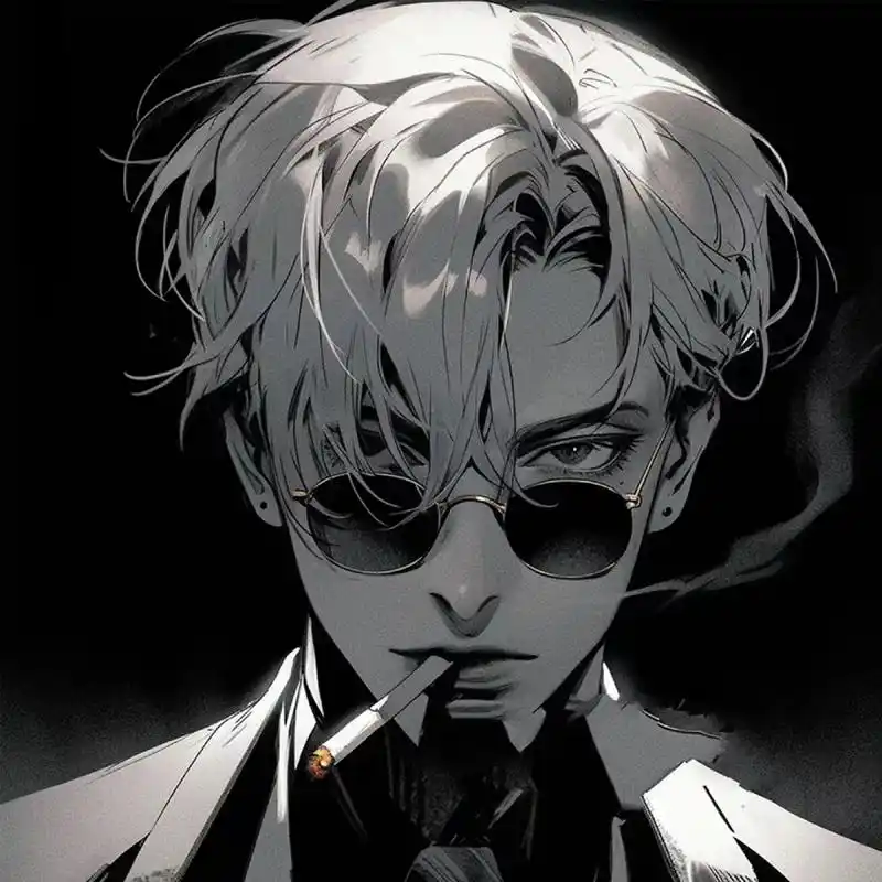 「男生头像」黑色系霸总动漫男头像