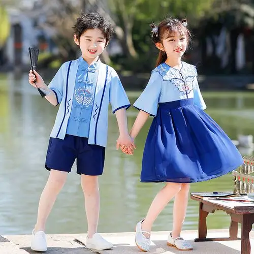 儿童小学生班服套装中国国风汉服幼儿园园夏装六一校服