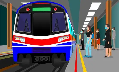 地铁 卡通插画