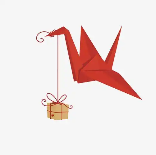 红色千纸鹤礼物邀请函