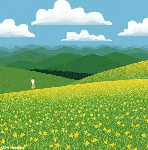 色彩明亮淡雅,充满着清澈高远的意境,让最美的风景都在路上.