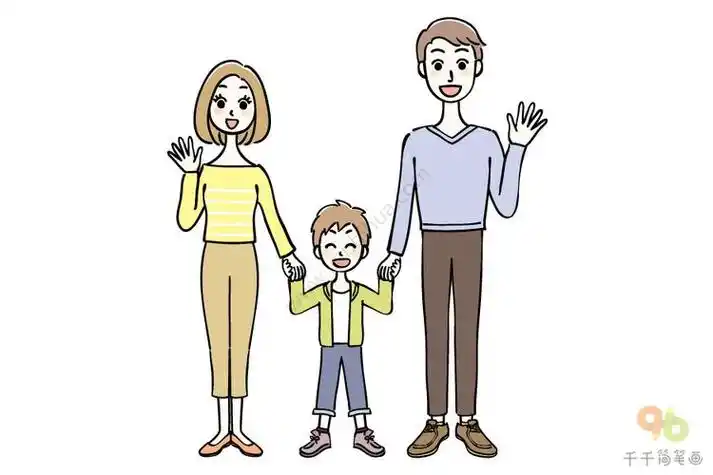一家三口简笔画怎么画幸福的一家三口简笔画图片一起来画一家三口简笔