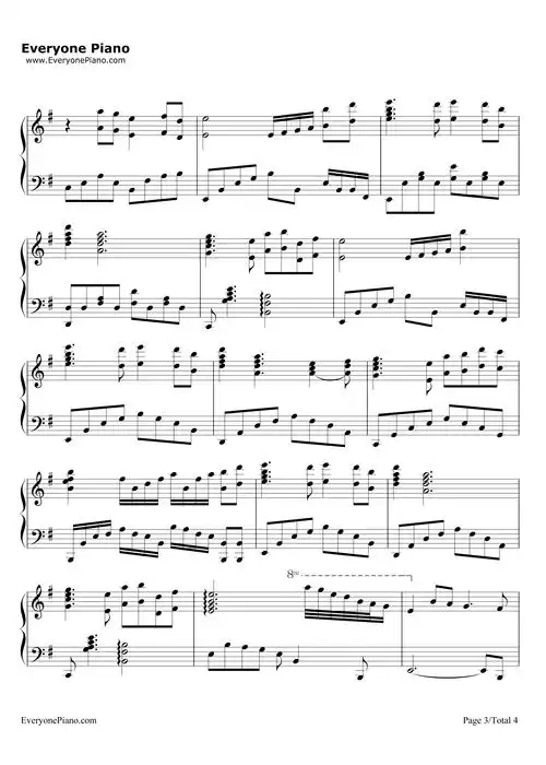 《铁血丹心》完美演奏版钢琴谱-罗文  甄妮3