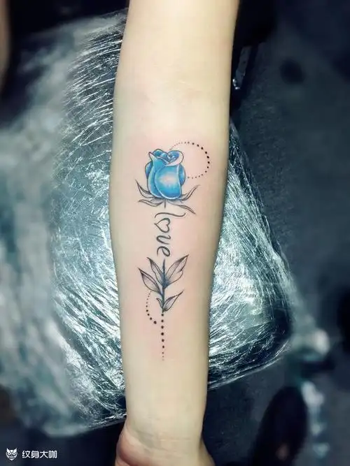 爱情_纹身图案手稿图片_老鬼的纹身作品集