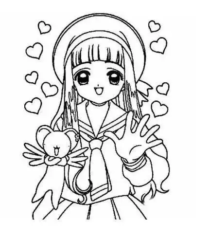 漂亮可爱女生简笔画