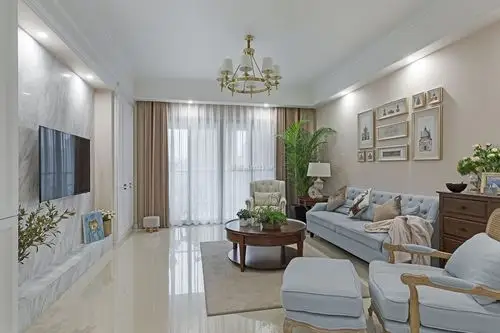 泰安楼美式风格105平米三室两厅装修案例