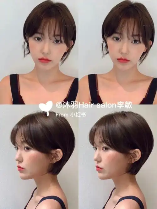 韩式减龄挂耳短发初恋短发推荐适合圆脸