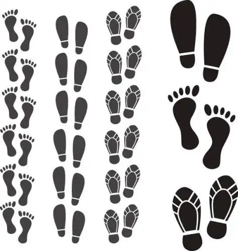 笔刷 剪影幼儿脚印简笔画简笔画