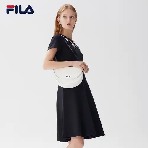 fila斐乐女士连衣裙2021夏季新款时尚休闲修身透气运动连衣裙