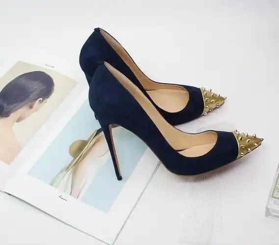 2018年新款尖头金色柳丁外贸爆款12厘米细高跟女士时尚单鞋