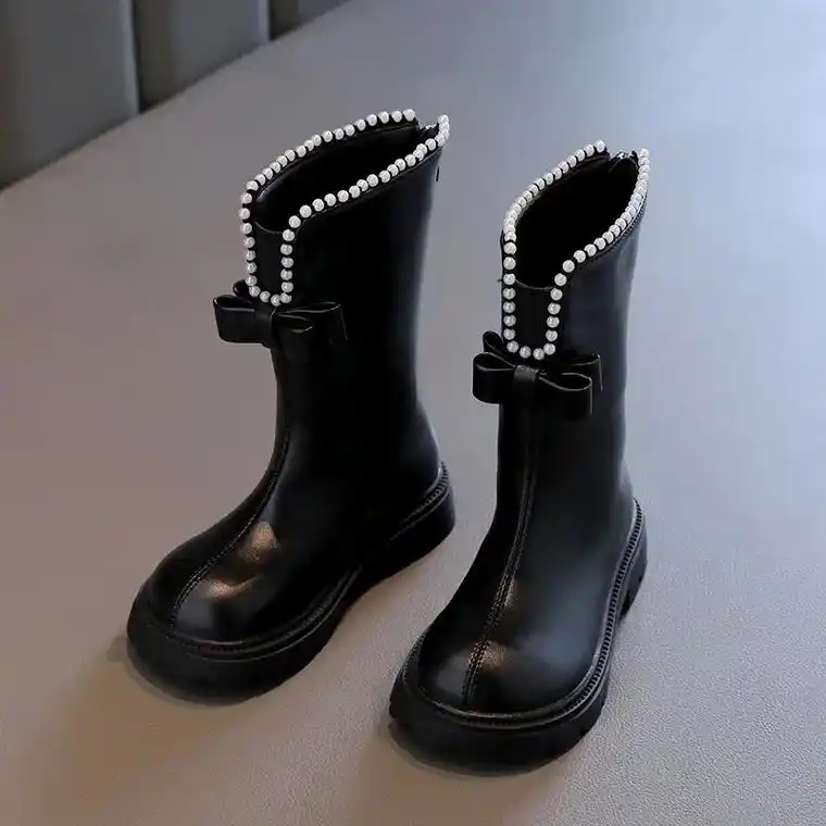 女宝加绒高筒靴,加绒靴子,淑女范!#童鞋好物推 - 抖音