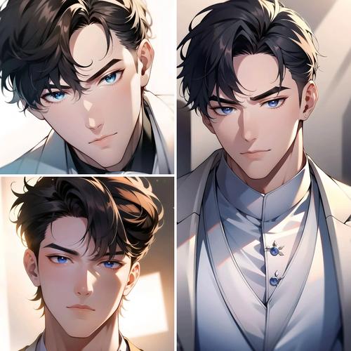 动漫帅哥男生头像 高冷颜值正装霸道总裁 二次元冷酷卡通素材图片