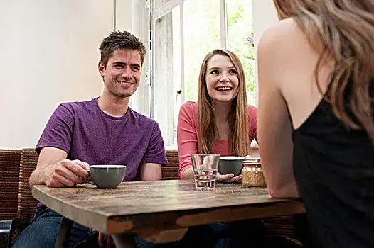 朋友,交谈,咖啡