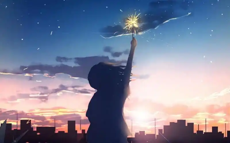 动漫世界中的孤独背影