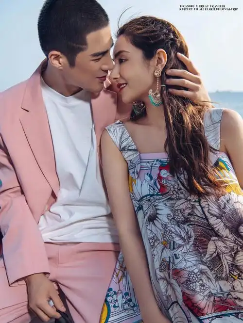 明星婚纱照姜潮麦迪娜撒狗粮旅拍