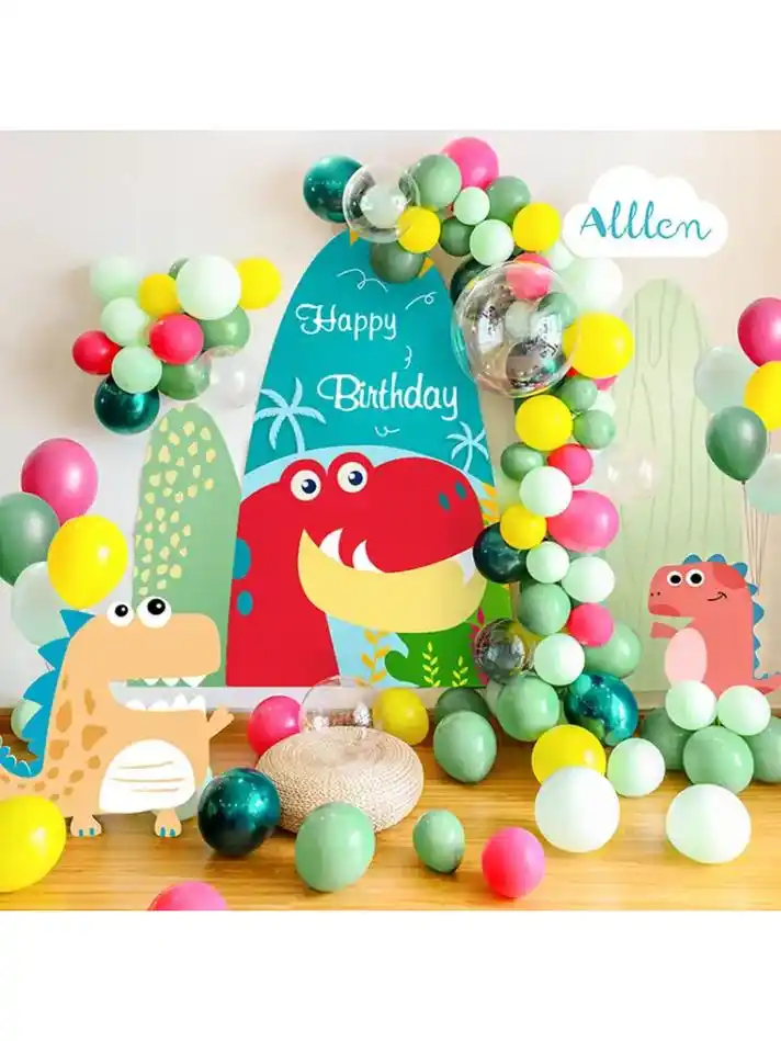 小龙宝宝主题海报,点亮男孩生日派对!超可爱的卡通恐龙,让背景 - 抖音