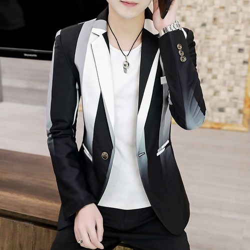 社会小伙个性帅气西服春季男士韩版精神上衣服ins潮流修身小西装