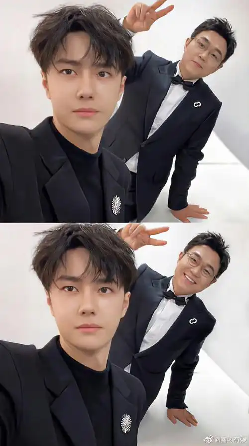 大鹏自拍#杜华晒出与王一博和大鹏的合照,照片中王一博真的太优越了