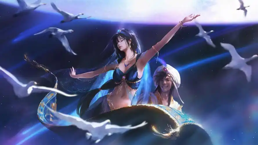 迪士尼茉莉公主 阿拉丁 唯美高清电脑壁纸