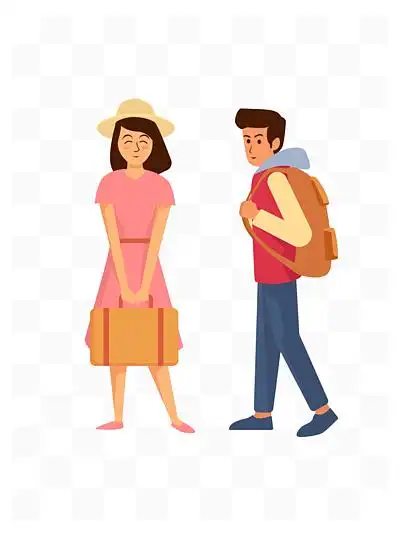 等人等待见面人物9410717情人节情侣约会系列10733896手绘卡通可爱