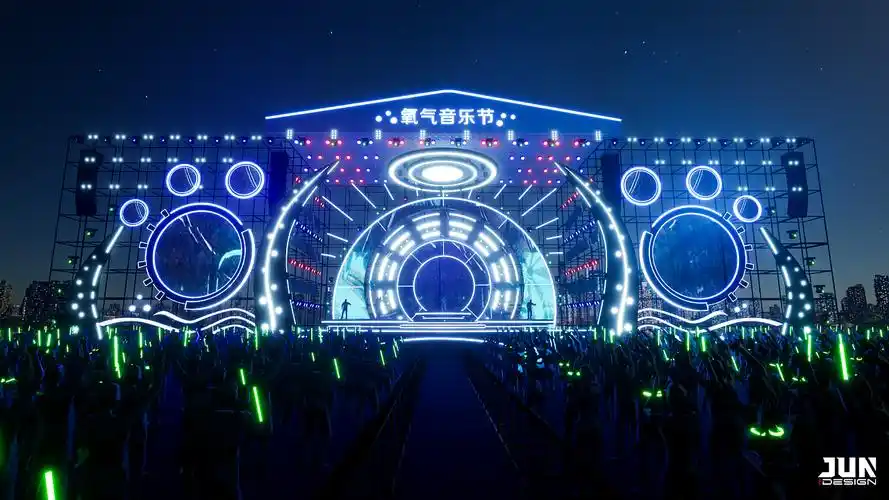 百草味氧气音乐节舞美设计|空间|舞台美术|jun橙子_原创作品-站酷