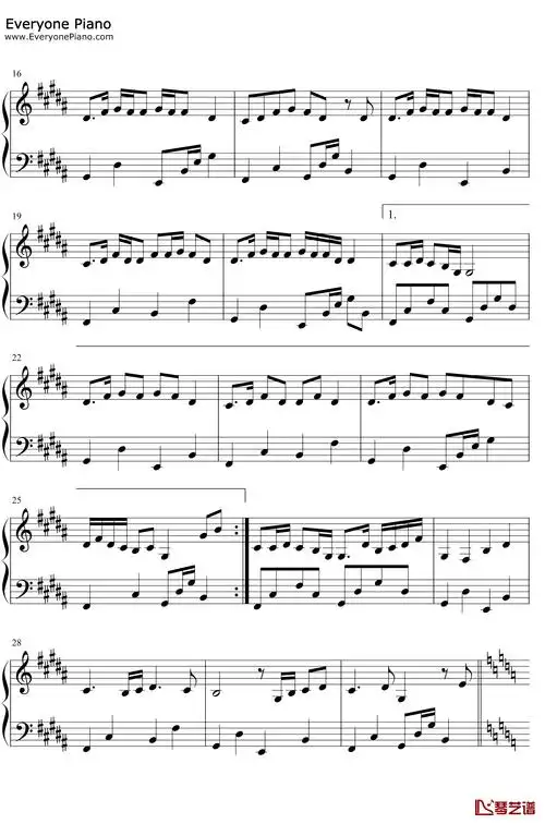 下山钢琴谱-要不要买菜-简单版