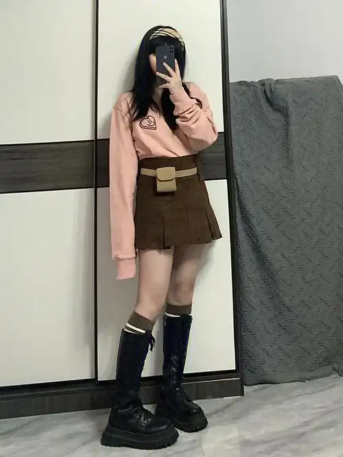复古少女系153cm94斤小个子女生甜酷穿搭