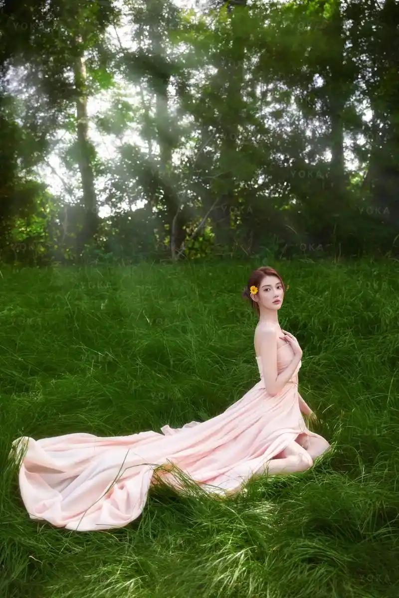 清新自然感95超有气质的森系写真91 清新的绿色调让整体风格 - 抖