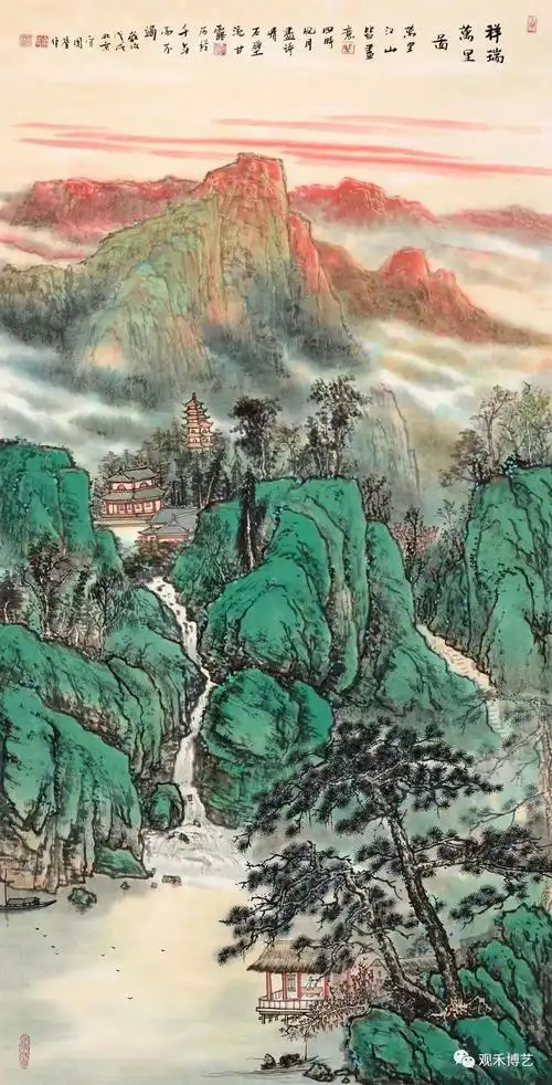 宋闻鉴青绿山水欣赏.