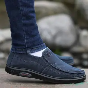 男百搭透气夏季老北京布鞋帆布鞋新款懒人一脚蹬防臭中老年爸爸鞋