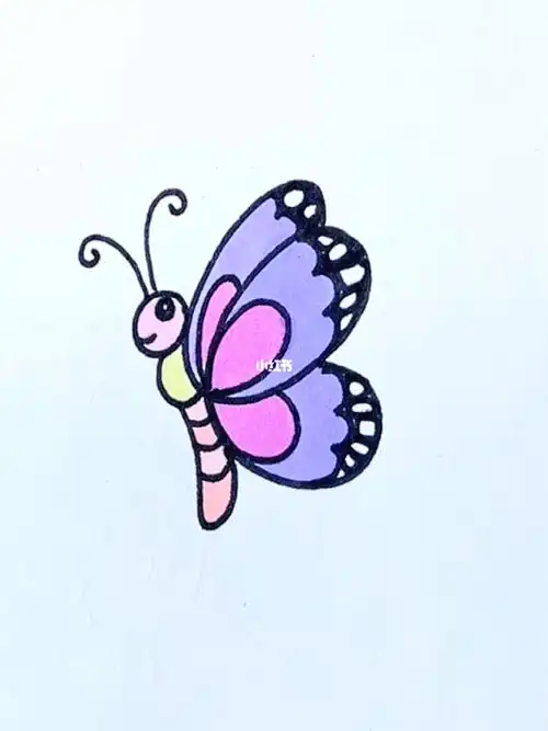 蝴蝶03这样画简单又好看一学就会