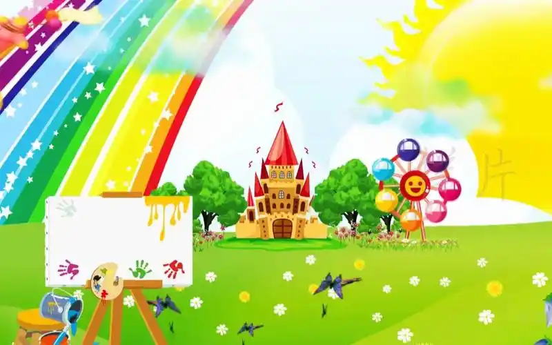 c632 娃哈哈 儿童歌曲舞台led大屏幕背景视频素材