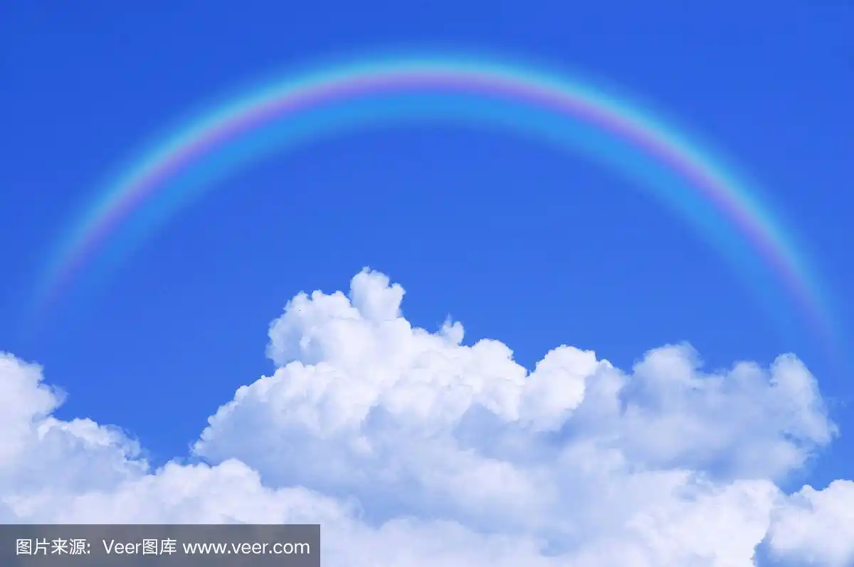 蓝天白云和彩虹