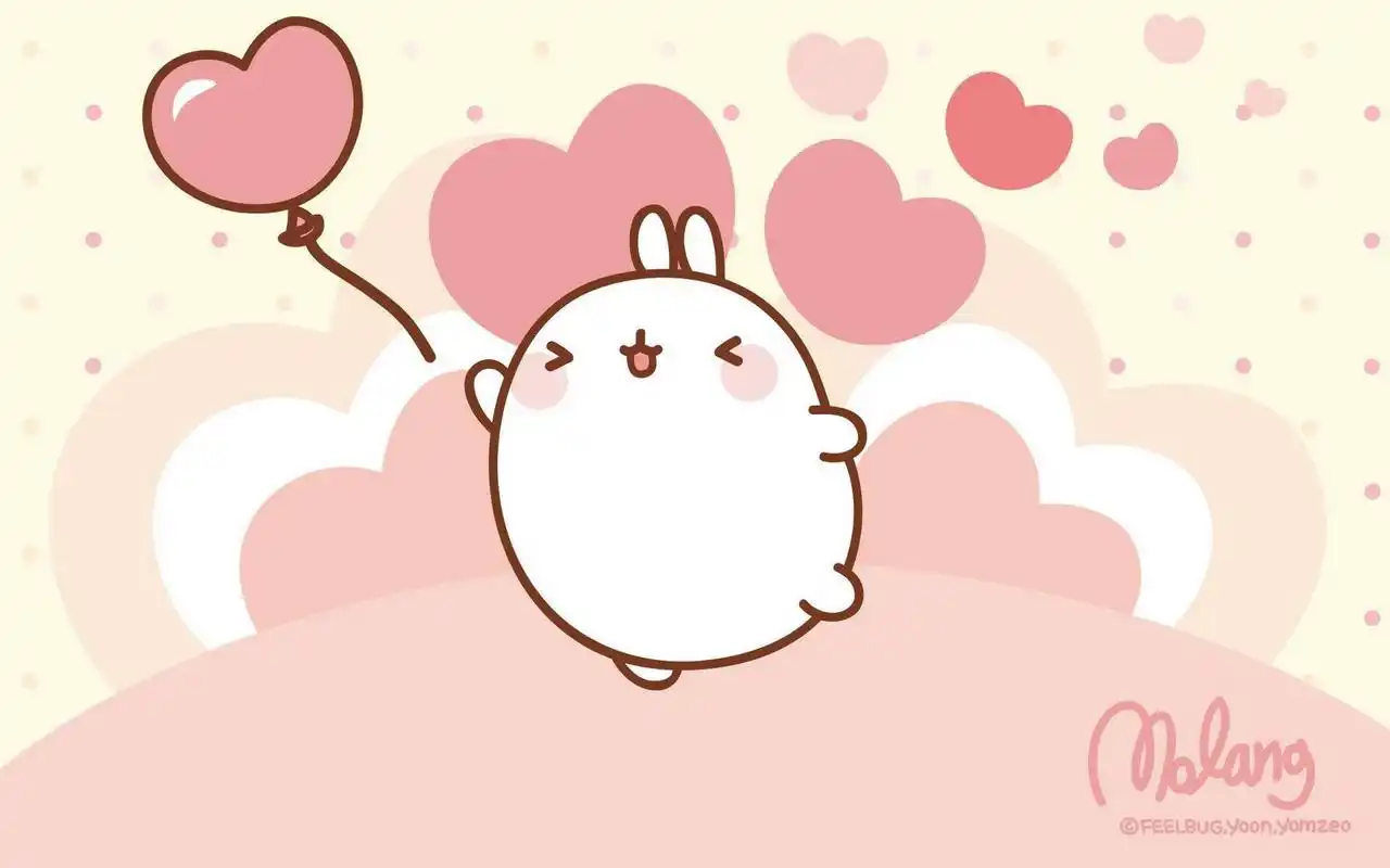 韩国可爱molang兔电脑壁纸高清大图预览1920x1200_卡通动漫下载_美桌
