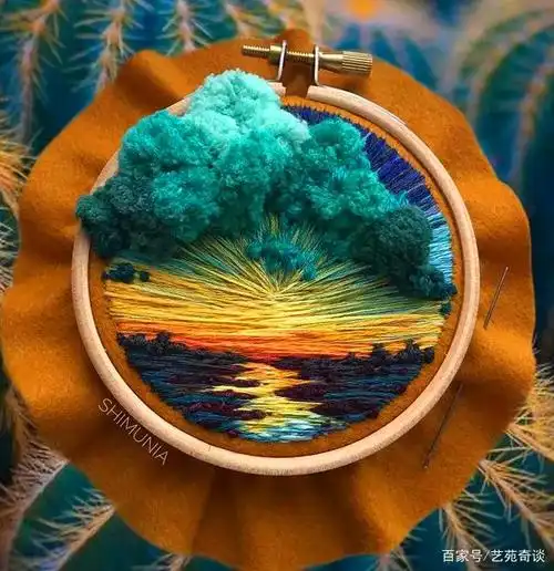 她用毛线作画,作品不仅欢迎观看,更欢迎抚摸!