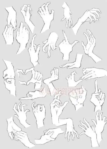 sai资源库# 国外网站收集的动画人物,各式各样的手势参考,还不错