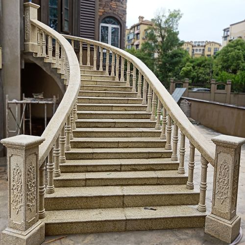 石材栏杆石头柱子圆柱大理石楼梯扶手花岗岩护栏围栏阳台户外别墅已售