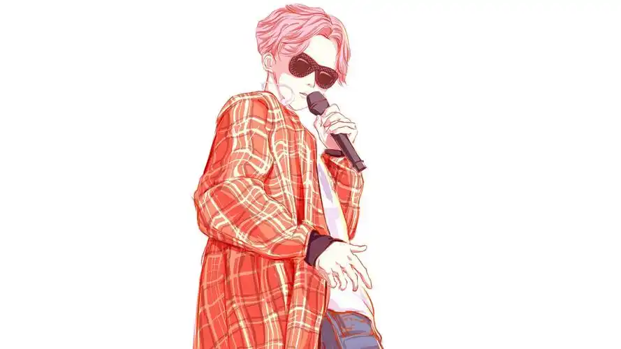 鹿晗手绘卡通明星风尚壁纸2