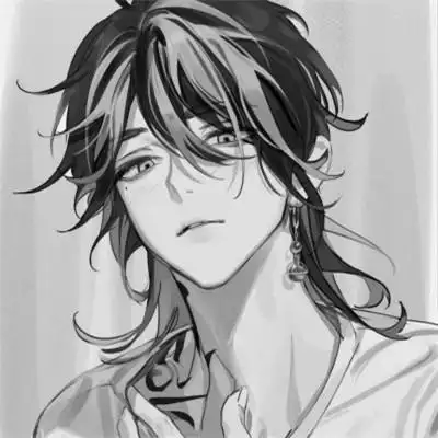 优质动漫男头像黑白高清图片