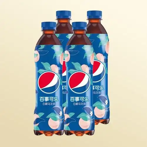 百事可乐太汽系列白桃乌龙味汽水600ml4瓶碳酸饮料饮品百事可乐无糖
