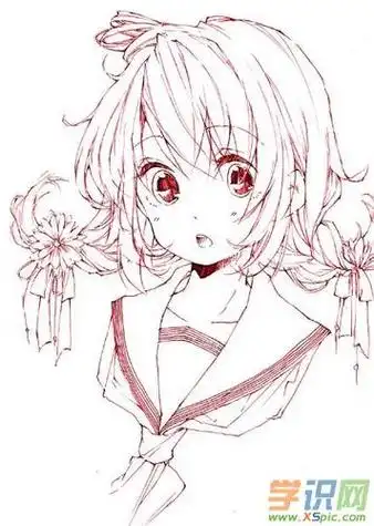 画像的简笔画 卡通人物的简笔画图片漫画少女手绘简笔画美女动漫人物