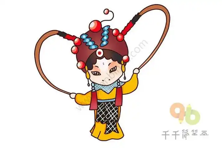 戏曲旗帜简笔画