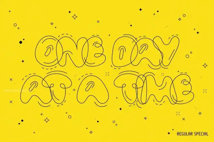 可爱的泡泡气泡英文无衬线字体系列-bubbli city - 艺字网